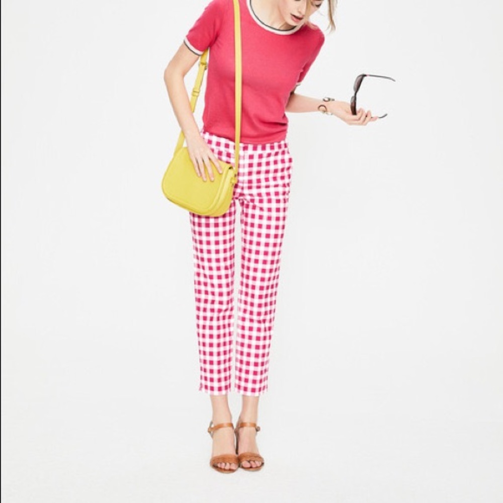 Boden Richmond Pink gingham pants